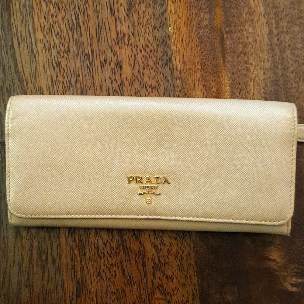 Prada Saffiano Long Snap wallet